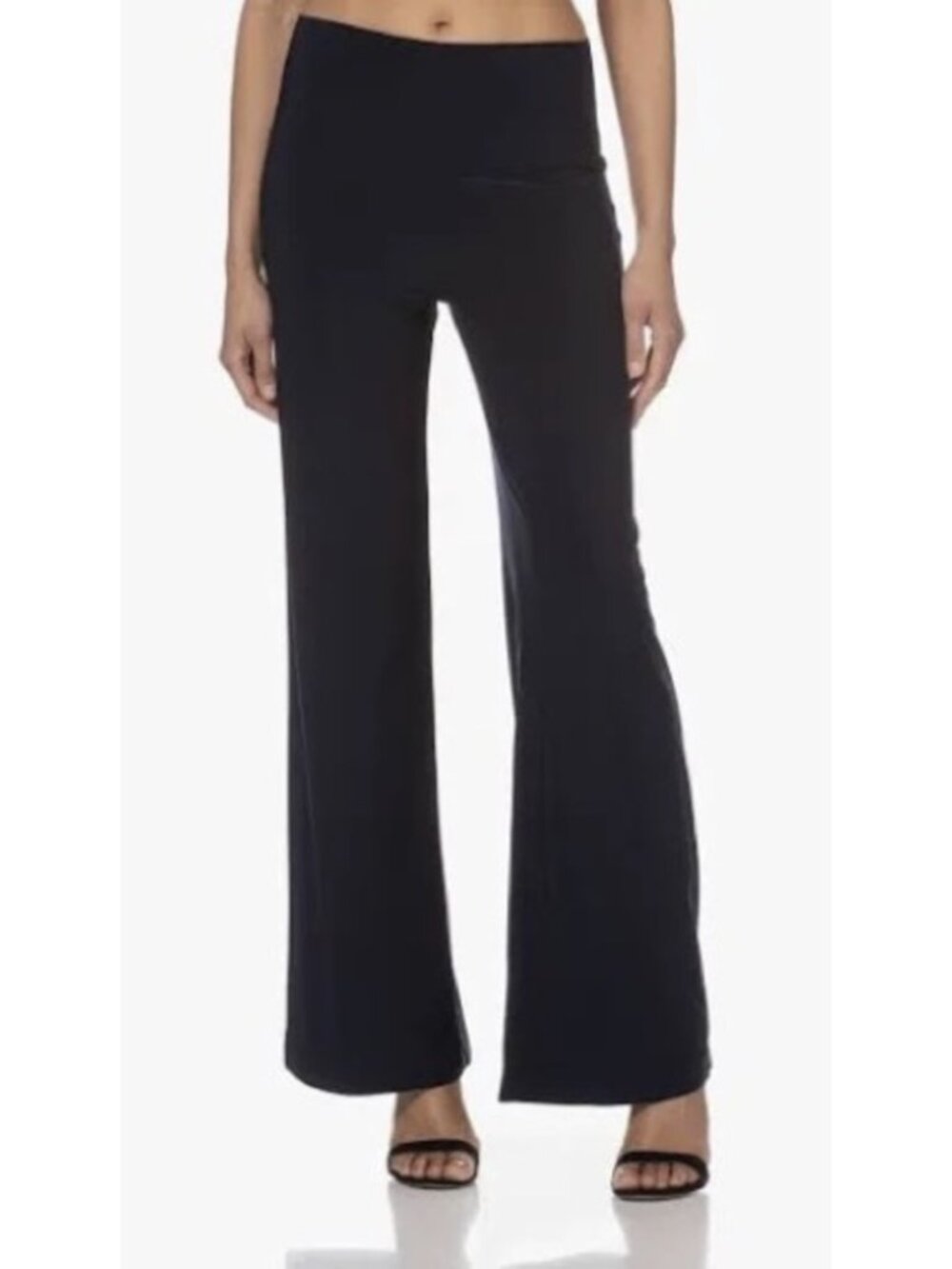 NORMA KAMALI Straight Leg Pants in Black Small Pull On Stretch Minimalist